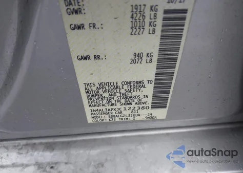 2018 Nissan Altima 2.5 S from USA, damaged, VIN 1N4AL3APXJC122380